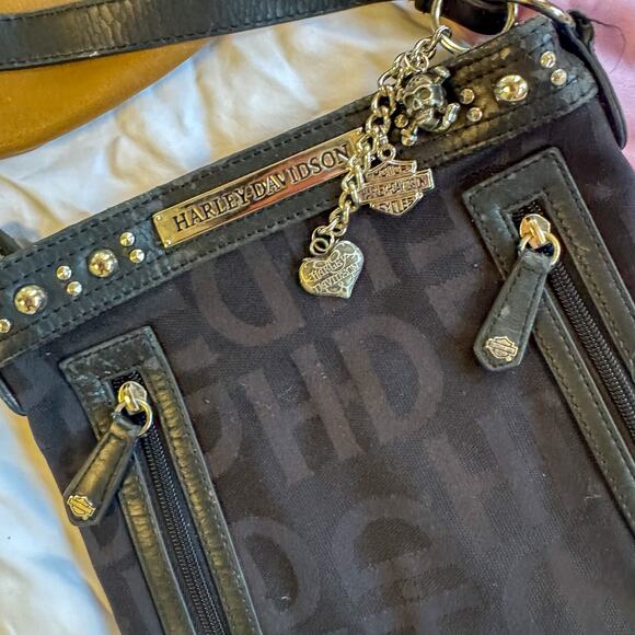 Edgy Biker Chic Handbag Bundle | 4-Piece Harley-Davidson Leopard Studded Lot - Picture 6 of 11